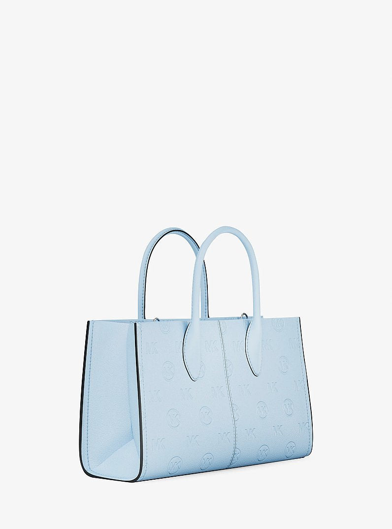 Mirella Medium Logo Debossed Satchel (PALE OCEAN)