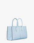 Mirella Medium Logo Debossed Satchel (PALE OCEAN)