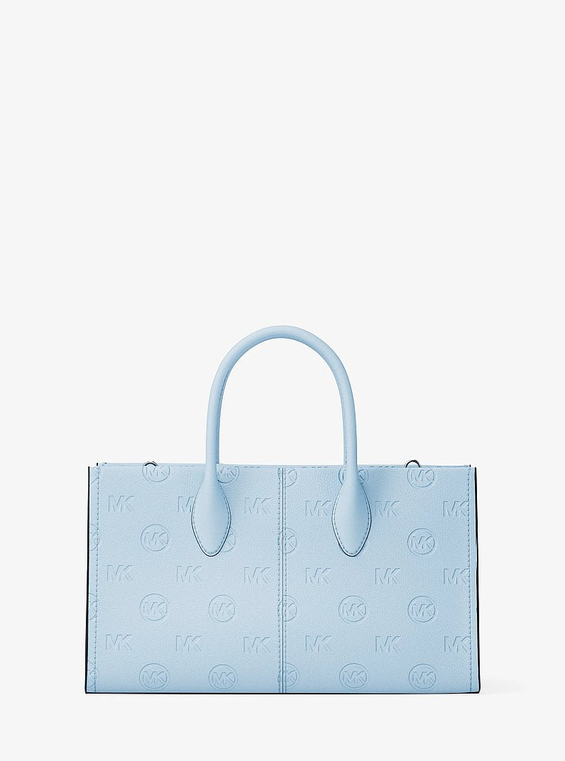 Mirella Medium Logo Debossed Satchel (PALE OCEAN)