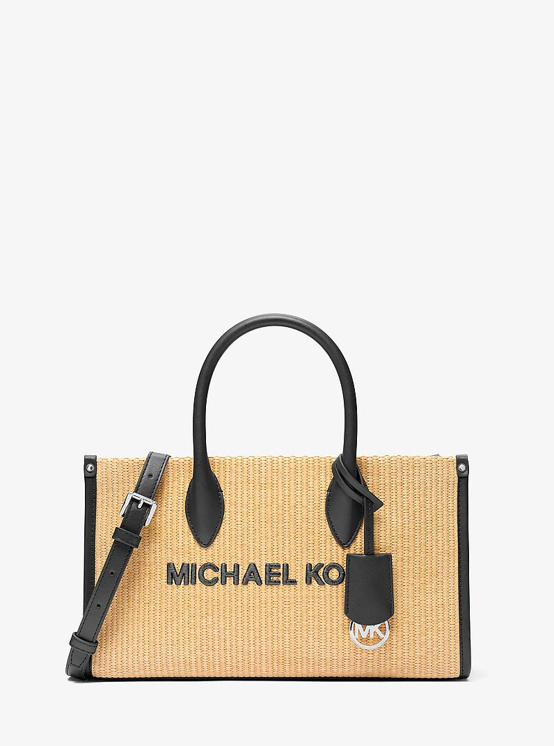 Mirella Medium Woven Satchel (BLACK)
