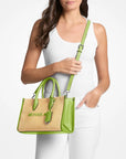 Mirella Medium Woven Satchel (LIME)