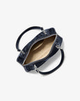 Cecily Small Studded Snake Embossed Shoulder Bag (NAVY)