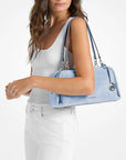 Cecily Medium Suede Shoulder Bag (PALE OCEAN)