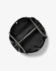 Christina Medium Pebbled Leather Messenger Bag (BLACK)
