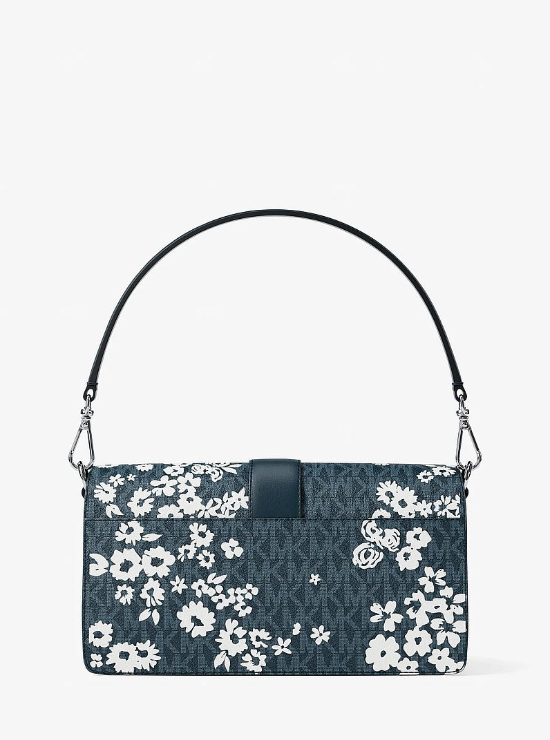 Greenwich Medium Printed Signature Logo Convertible Shoulder Bag (ADMIRAL)
