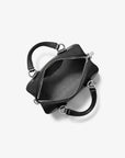 Grayson Small Pebbled Leather Duffel Crossbody Bag (BLACK)