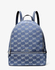 Rhea Medium Logo Jacquard Denim Backpack (DENIM)