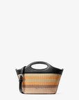Tatum Small Striped Woven Crossbody Bag (BLACK)