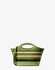 Tatum Small Striped Woven Crossbody Bag (LIME)