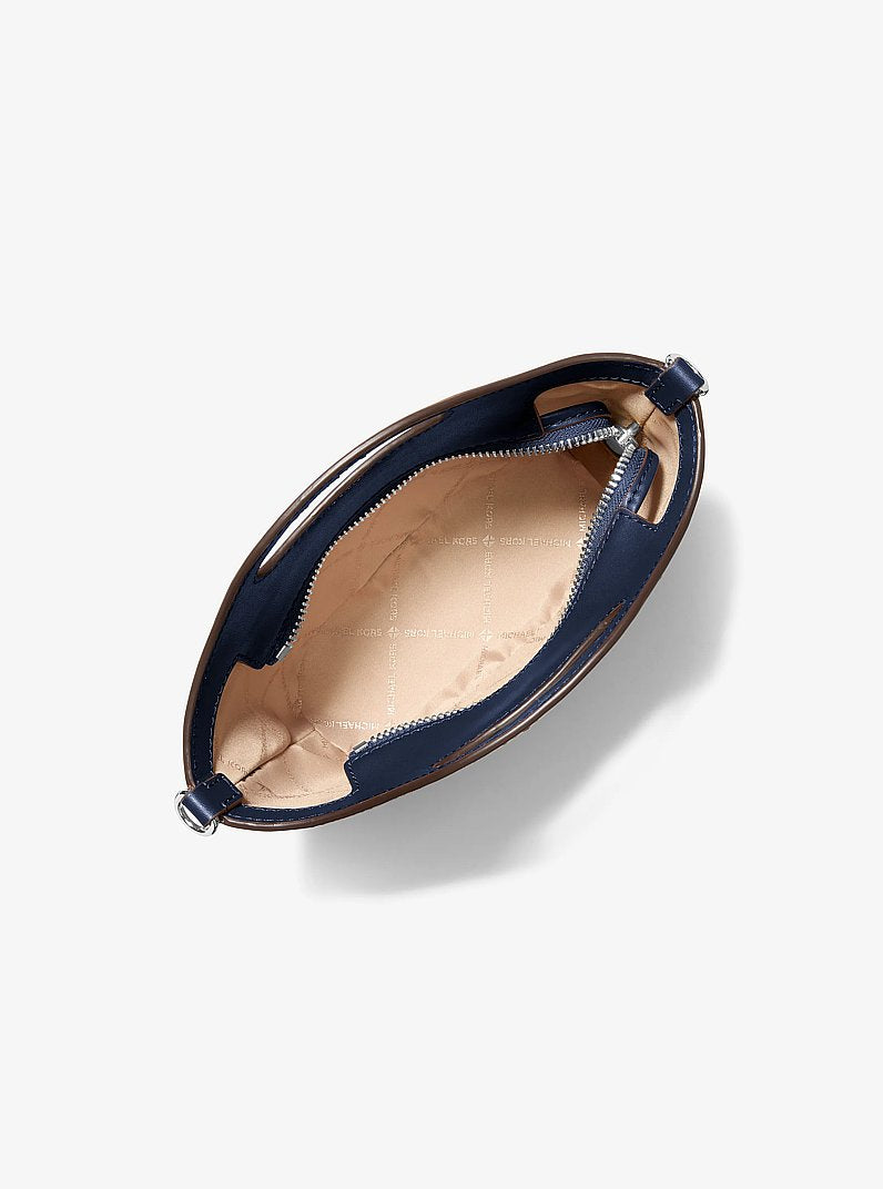 Tatum Small Striped Woven Crossbody Bag (NAVY)