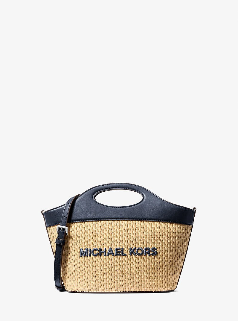 Tatum Medium Woven Convertible Crossbody Bag (NAVY)