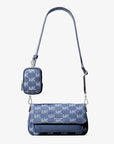 Jet Set Travel Small Logo Jacquard Denim Crossbody Bag With Pouch (DENIM)