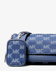 Jet Set Travel Small Logo Jacquard Denim Crossbody Bag With Pouch (DENIM)
