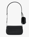 Jet Set Travel Small Pebbled Leather Crossbody Bag With Pouch (BLACK)