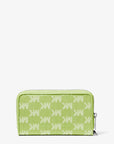 Jet Set Travel Large Logo Jacquard Denim Smartphone Wristlet (LIME)