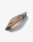 Jet Set Travel Small Logo Jacquard Denim Wristlet (DENIM)