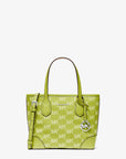Eva Extra-Small Logo Jacquard Denim Convertible Tote Bag (LIME)