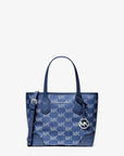 Eva Extra-Small Logo Jacquard Denim Convertible Tote Bag (DENIM)