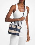 Eva Extra-Small Signature Logo Convertible Crossbody Bag (NAVY)