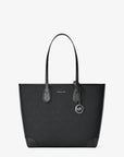 Eva Large Saffiano Leather Tote Bag (BLACK)
