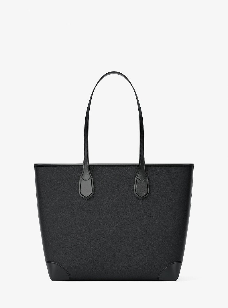 Eva Large Saffiano Leather Tote Bag (BLACK)