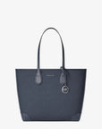 Eva Large Saffiano Leather Tote Bag (NAVY)