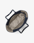 Eva Large Saffiano Leather Tote Bag (NAVY)