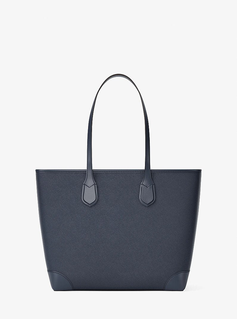 Eva Large Saffiano Leather Tote Bag (NAVY)