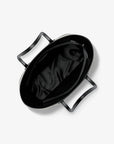 Eva Large Striped Signature Logo Tote Bag (BLACK)