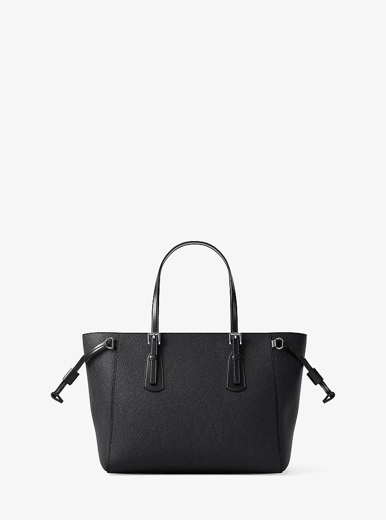 Voyager Extra-Small Pebbled Leather Convertible Crossbody Bag (BLACK)
