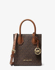 Mercer Extra-Small Logo and Leather Crossbody Bag (BROWN)