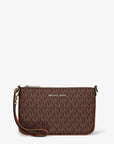 Jet Set Small Signature Logo Convertible Wristlet (BROWN)