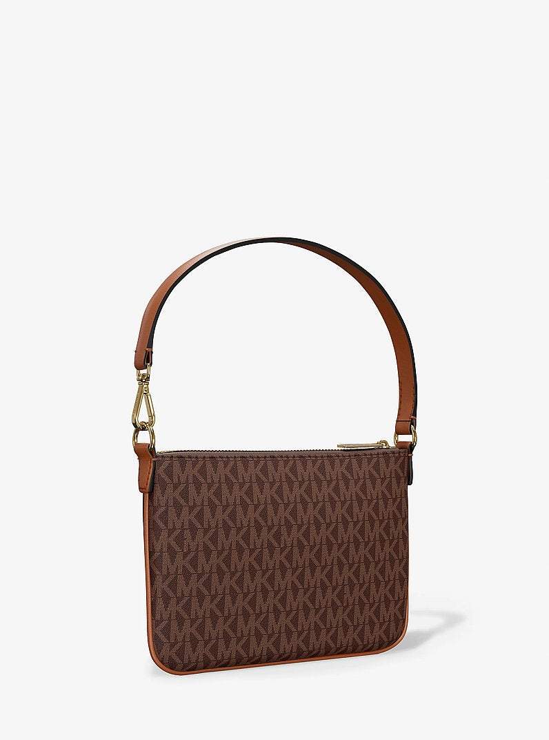 Jet Set Small Signature Logo Convertible Wristlet (BROWN)