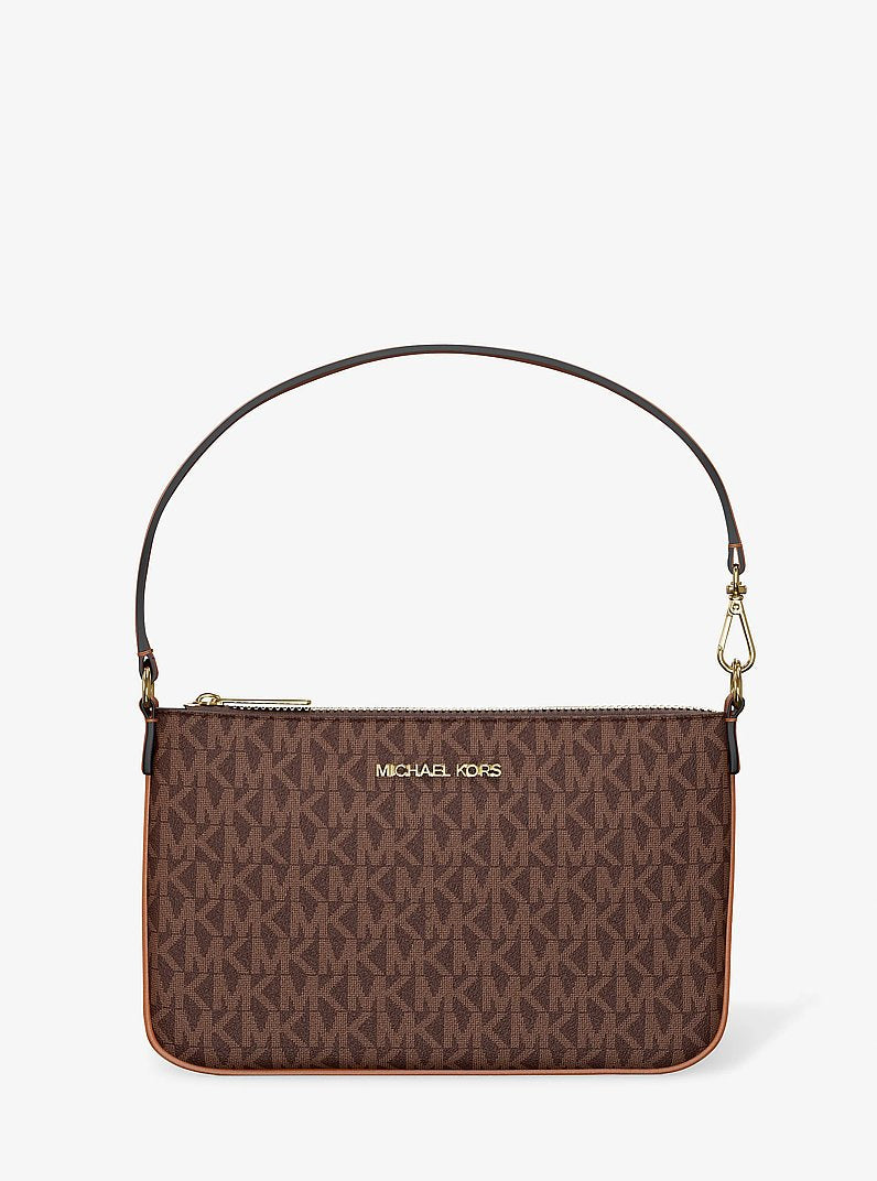 Jet Set Small Signature Logo Convertible Wristlet (BROWN)