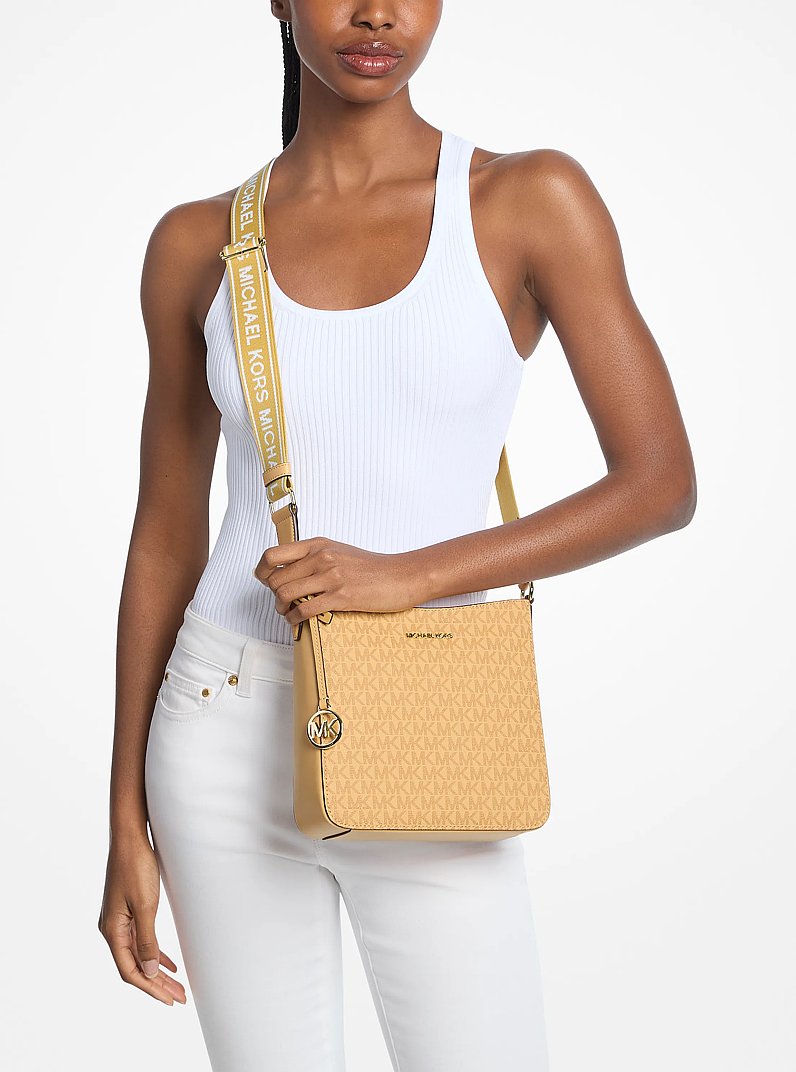 Jet Set Small Signature Logo Crossbody Bag (HONEYWHEAT)