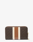 Jet Set Travel Large Striped Signature Logo Smartphone Wallet (BROWN MULTI)