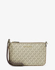 Jet Set Small Metallic Signature Logo Wristlet (PALE GOLD)