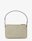 Jet Set Small Metallic Signature Logo Wristlet (PALE GOLD)