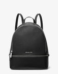 Rhea Medium Pebbled Leather Backpack (BLACK)