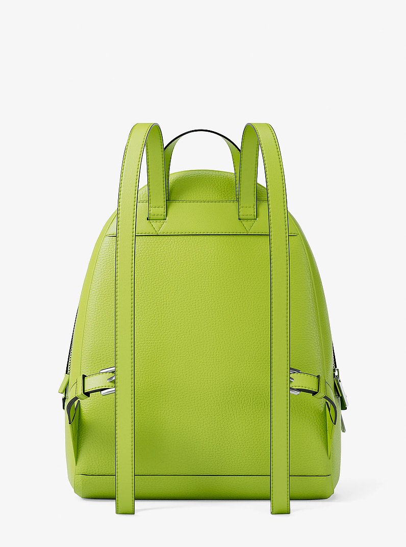 Rhea Medium Pebbled Leather Backpack (LIME)