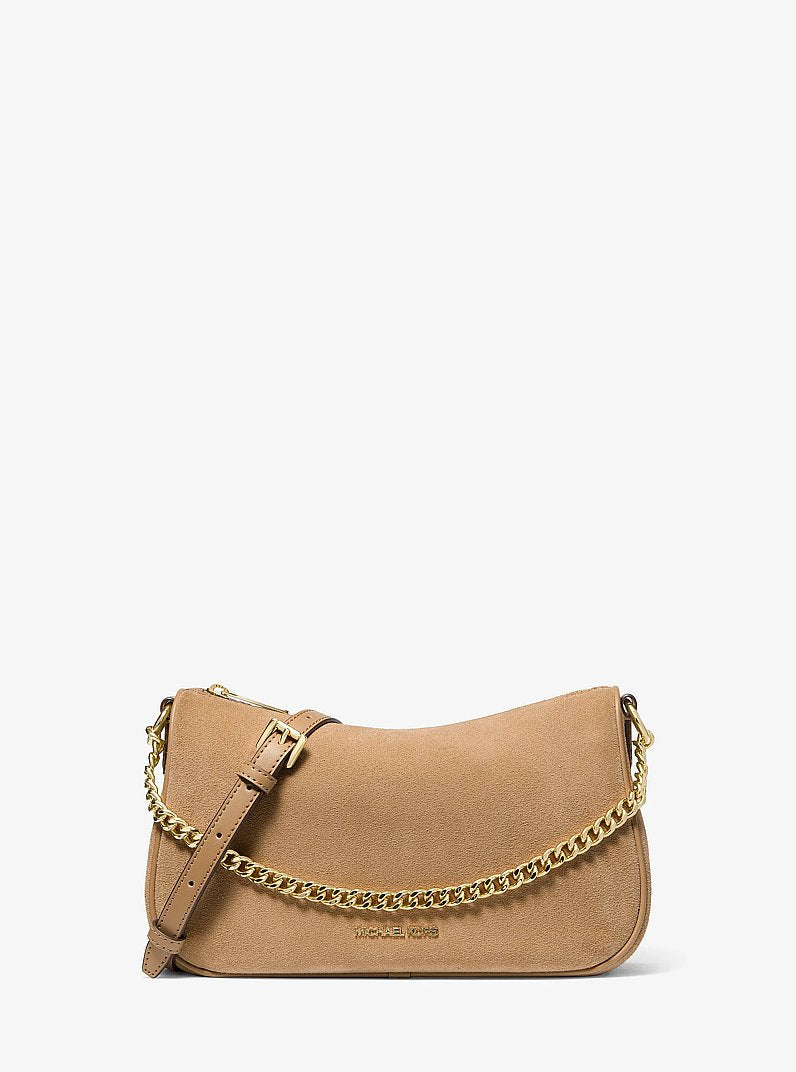 Carmela Medium Suede Convertible Crossbody Bag (CAMEL)