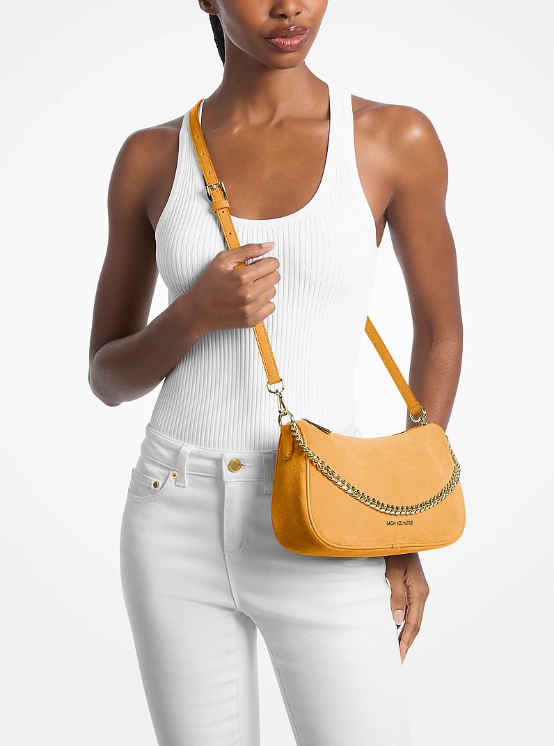 Carmela Medium Suede Convertible Crossbody Bag (HONEYWHEAT)