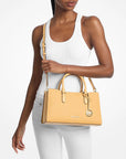Arden Medium Signature Logo Top-Zip Satchel (HONEYWHEAT)