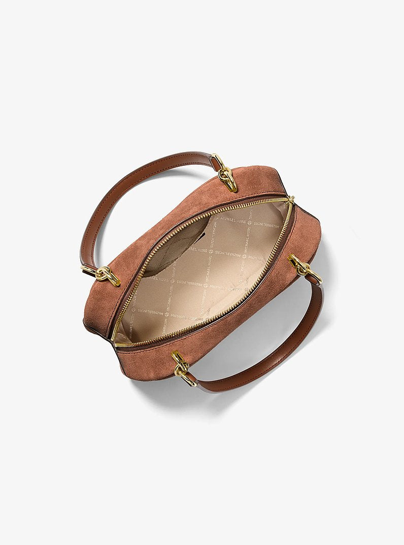 Cecily Small Suede Shoulder Bag (LUGGAGE)
