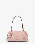 Cecily Small Suede Shoulder Bag (POWDER BLUSH)