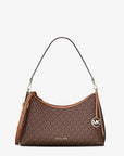 Sammy Medium Signature Logo Convertible Shoulder Bag (BROWN)