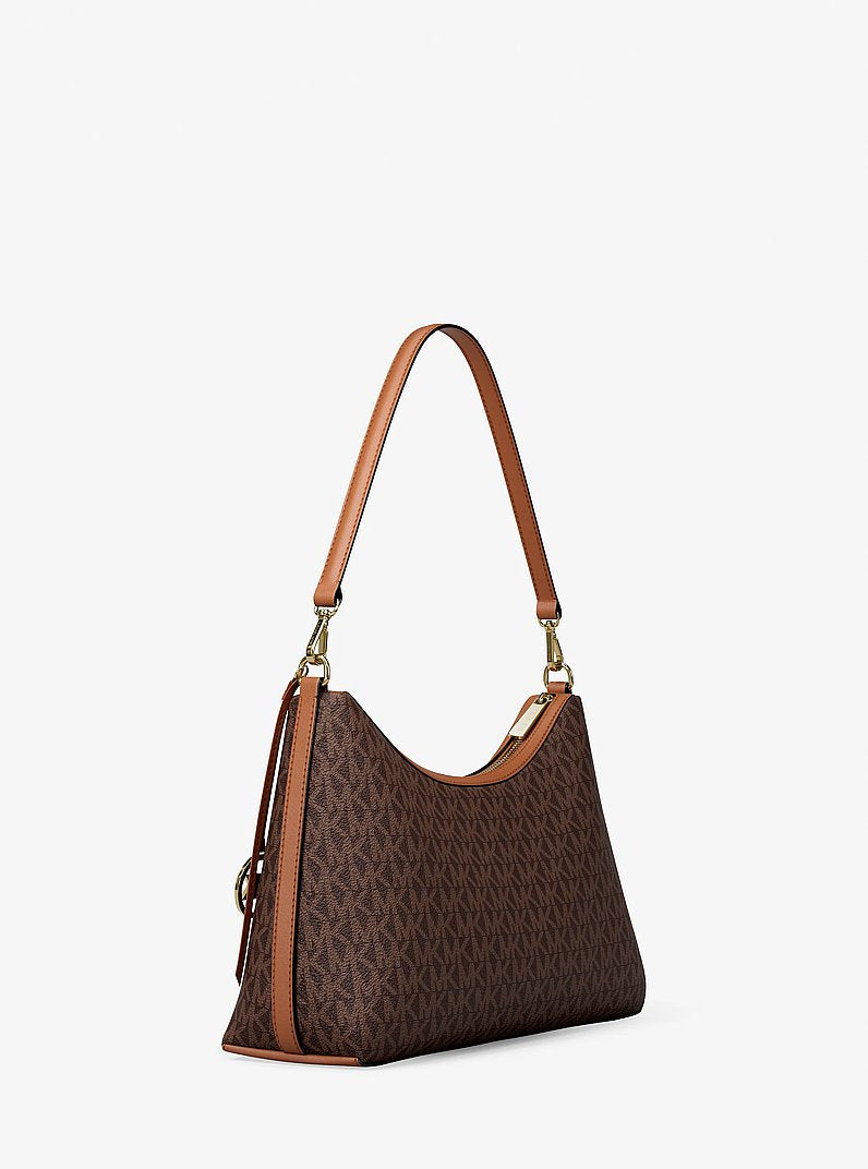 Sammy Medium Signature Logo Convertible Shoulder Bag (BROWN)