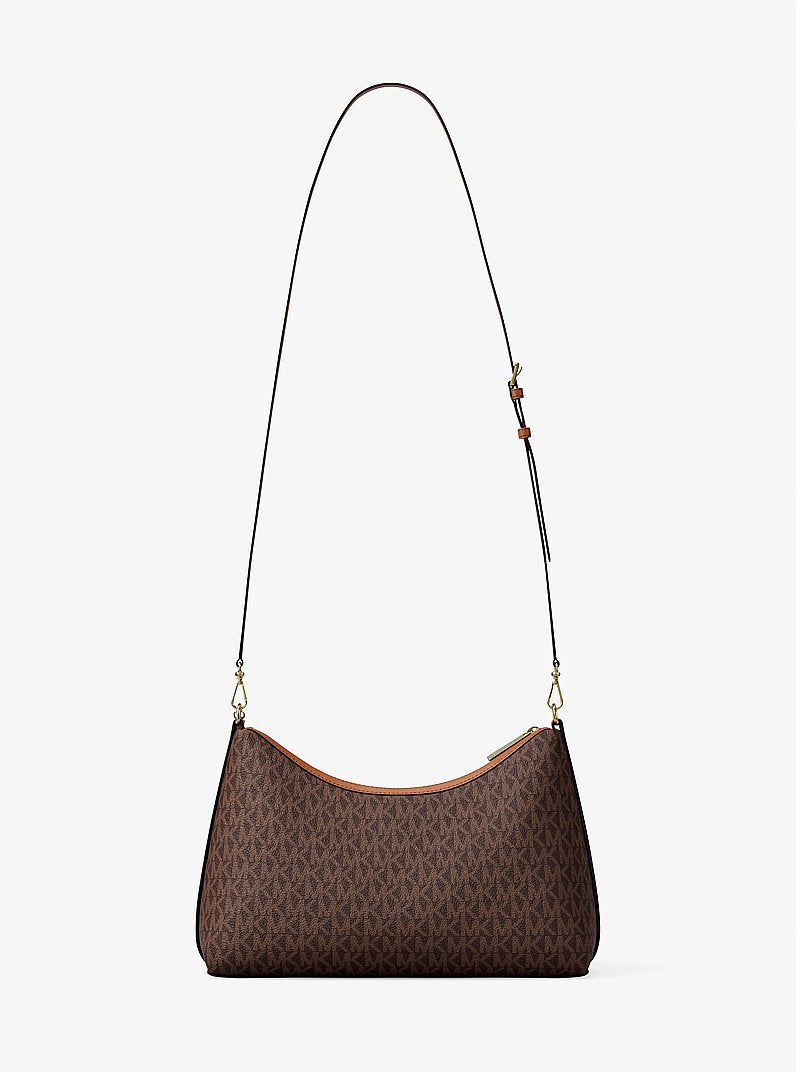 Sammy Medium Signature Logo Convertible Shoulder Bag (BROWN)