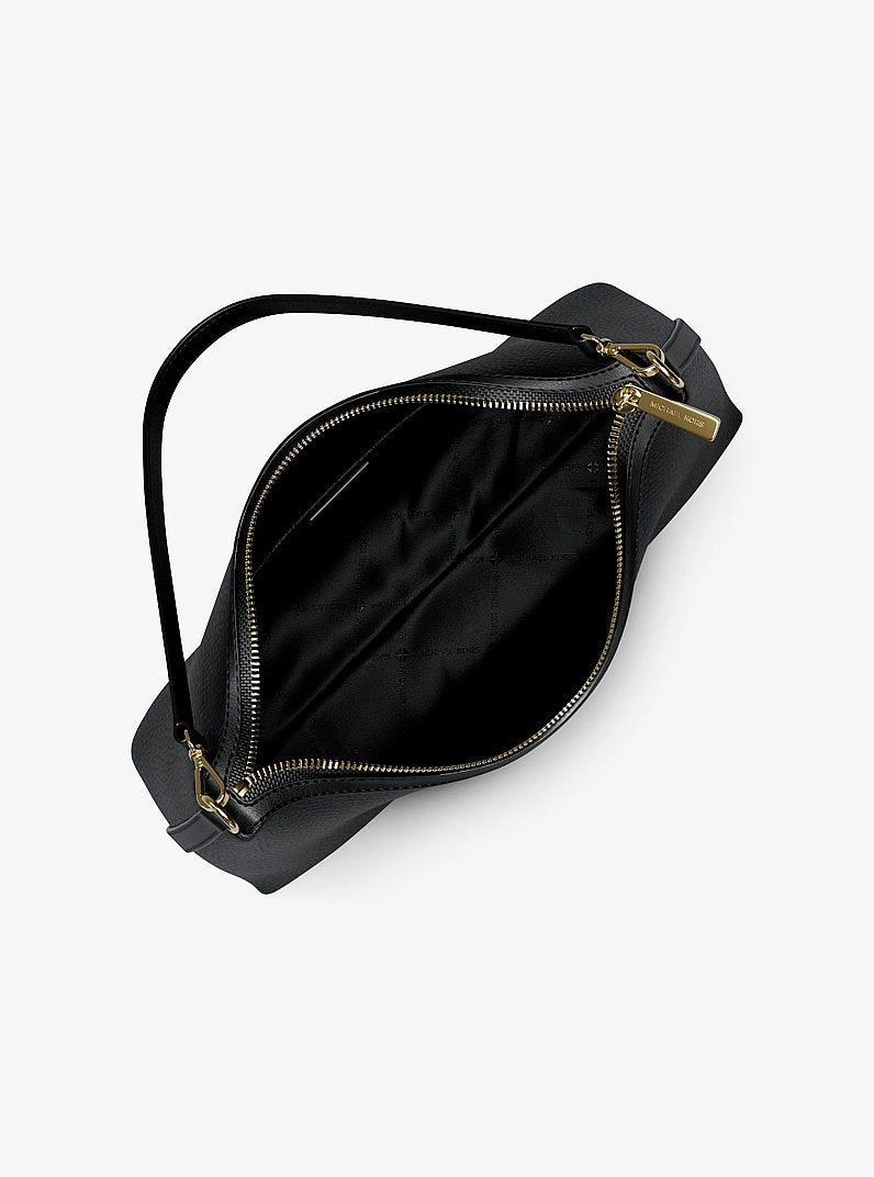 Sammy Medium Pebbled Leather Convertible Shoulder Bag (BLACK)