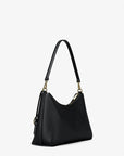 Sammy Medium Pebbled Leather Convertible Shoulder Bag (BLACK)